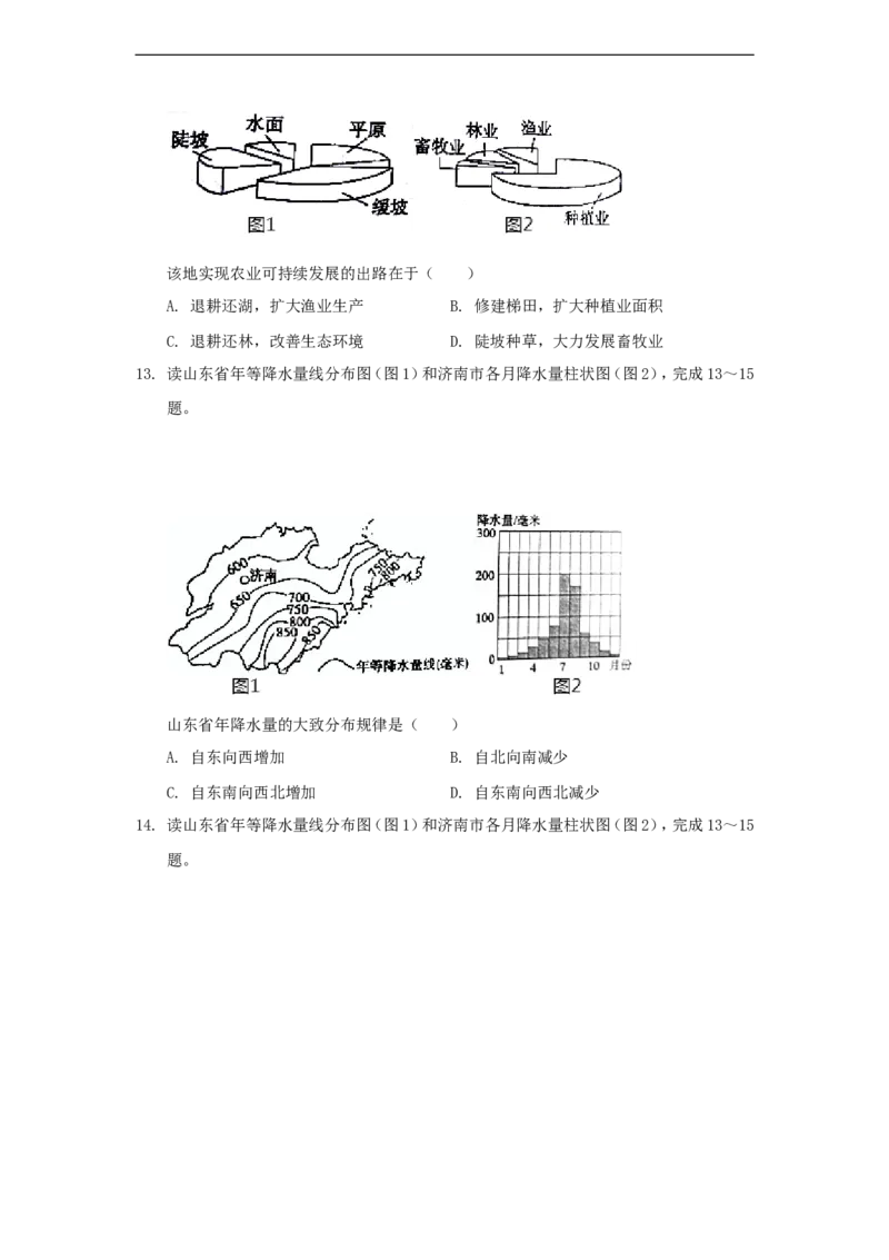 2020山东省枣庄市中考地理真题及答案_9.地理中考真题2015-2024年_地区卷_山东省_山东枣庄地理19-20