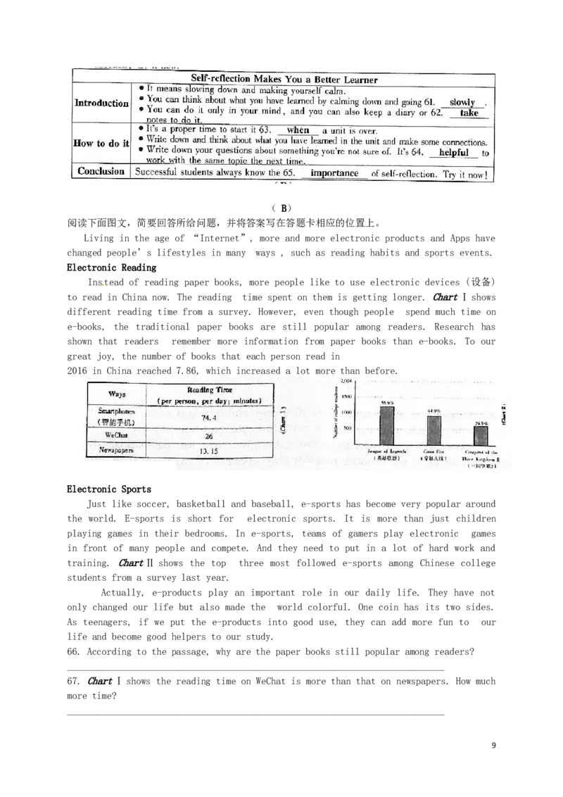 山西省2017年中考英语真题试题（含答案）_中考真题_3.英语中考真题2015-2024年_2017年全国中考YINGYU134份