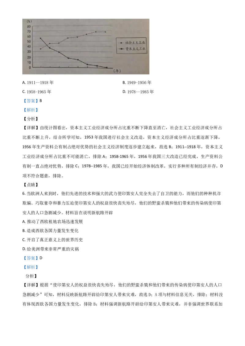 河北省2021年中考历史试题（解析版）_6.历史中考真题2015-2024年_2021中考历史真题102份_​2021河北历史​