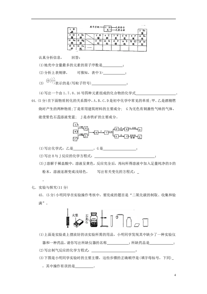 四川省乐山市2018年中考化学真题试题（含答案）_中考真题_5.化学中考真题2015-2024年_2018中考真题卷（277份）