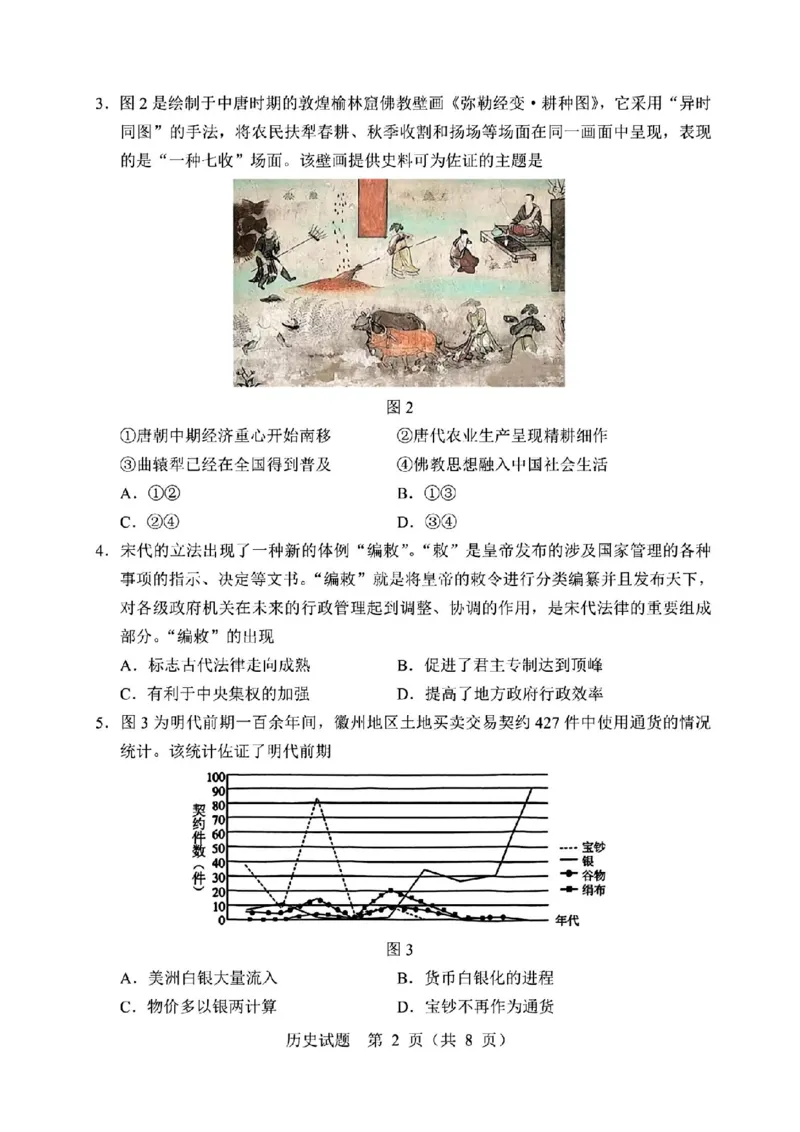 长春四模历史试卷_2024年5月_01按日期_12号_2024届吉林省长春市高三下学期四模试题_吉林省长春市2024届高三下学期四模试题历史PDF版含答案