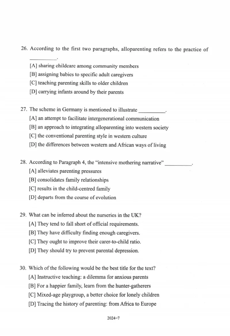 2024年考研英语一真题可复制搜索查词_考研（英语一二）历年真题_考研英语（一）历年真题&mdash;&mdash;1980-2025_❤️2.2010-2025年考研英语一真题及解析_01、真题部分_word版