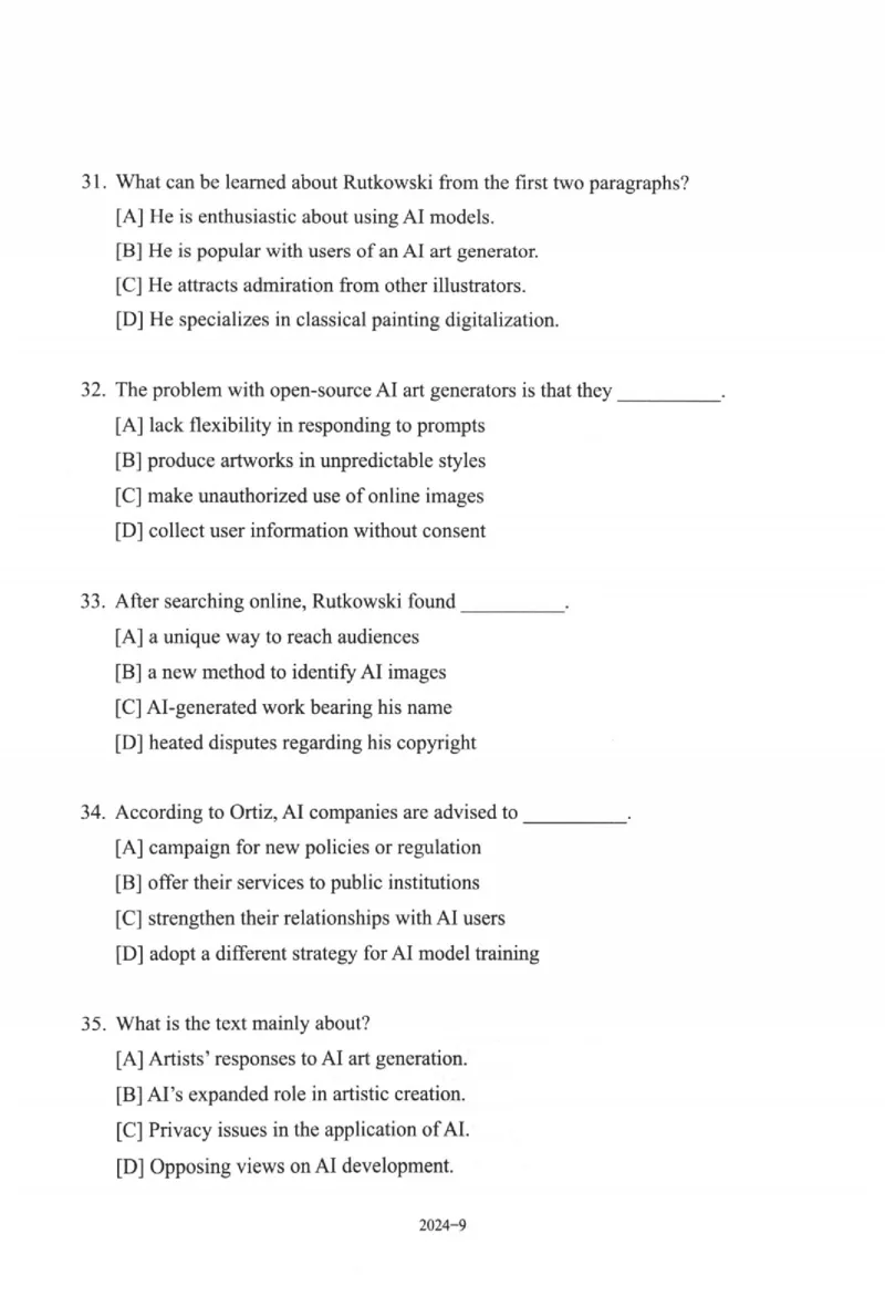 2024年考研英语一真题可复制搜索查词_考研（英语一二）历年真题_考研英语（一）历年真题&mdash;&mdash;1980-2025_❤️2.2010-2025年考研英语一真题及解析_01、真题部分_word版