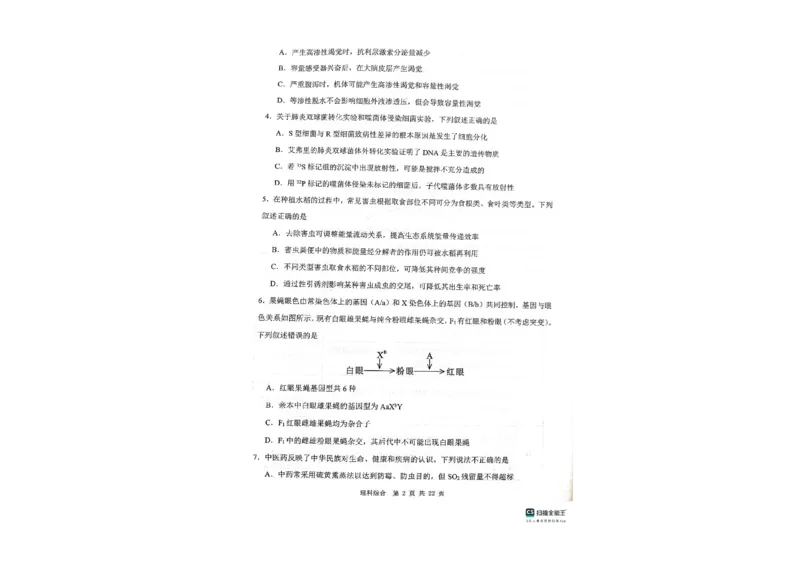 陕西省渭南市2023-2024学年高三下学期教学质量检测理综试卷（Ⅱ）_00_2024年4月_01按日期_14号_2024届陕西省渭南市高三下学期教学质量检测（Ⅱ）