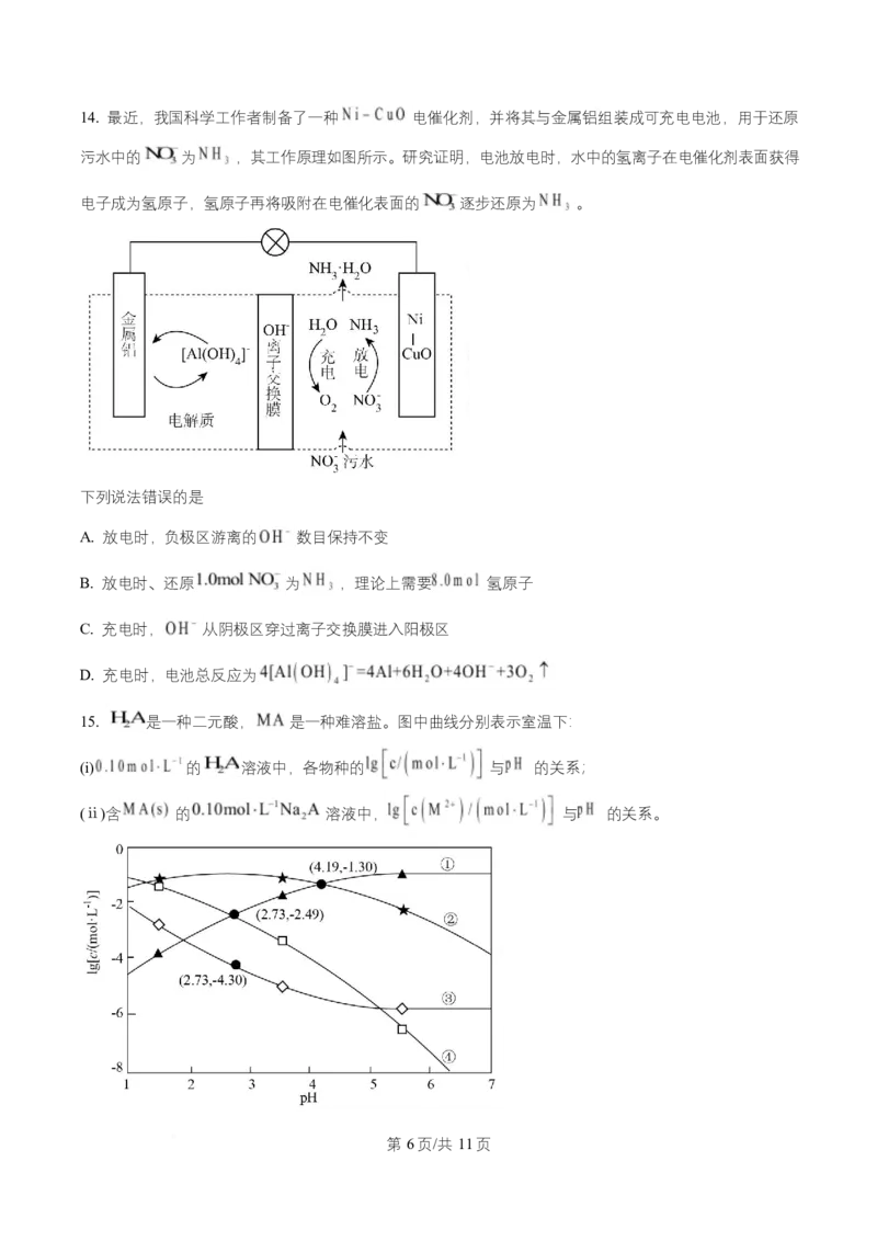 2025年高考化学试卷（四川卷）（空白卷）_四川历年高考真题2008-2025_Word版_2008-2025&middot;（四川）化学高考真题