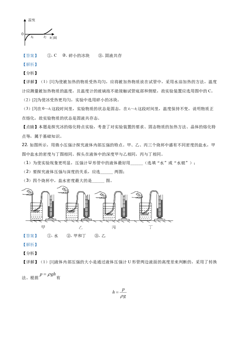 2021年湖南省益阳市中考物理试题（解析版）_中考真题_4.物理中考真题2015-2024年_地区卷_湖南省_益阳物理17-22