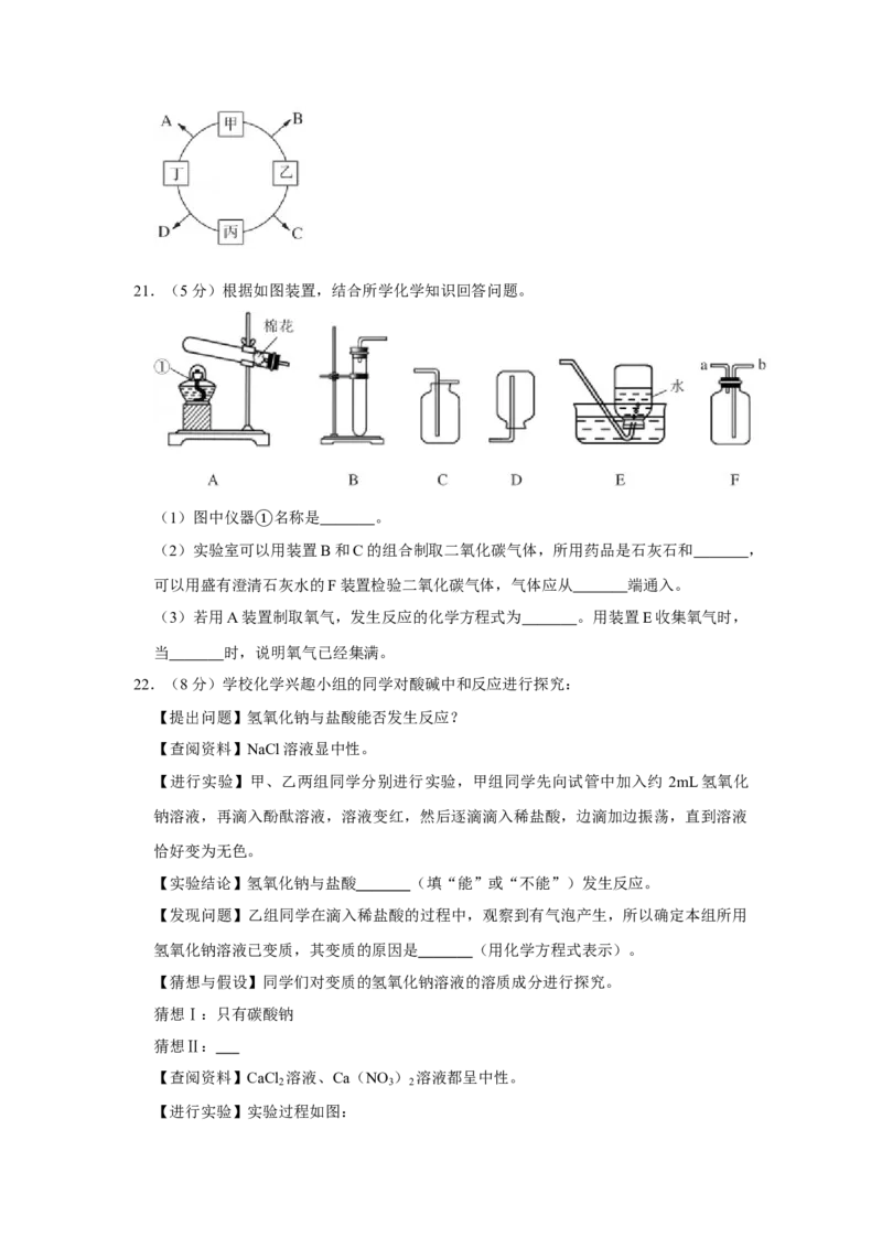 2020年辽宁省朝阳市中考化学试题（空白卷）_中考真题_5.化学中考真题2015-2024年_地区卷_辽宁化学_辽宁化学_朝阳化学19-22