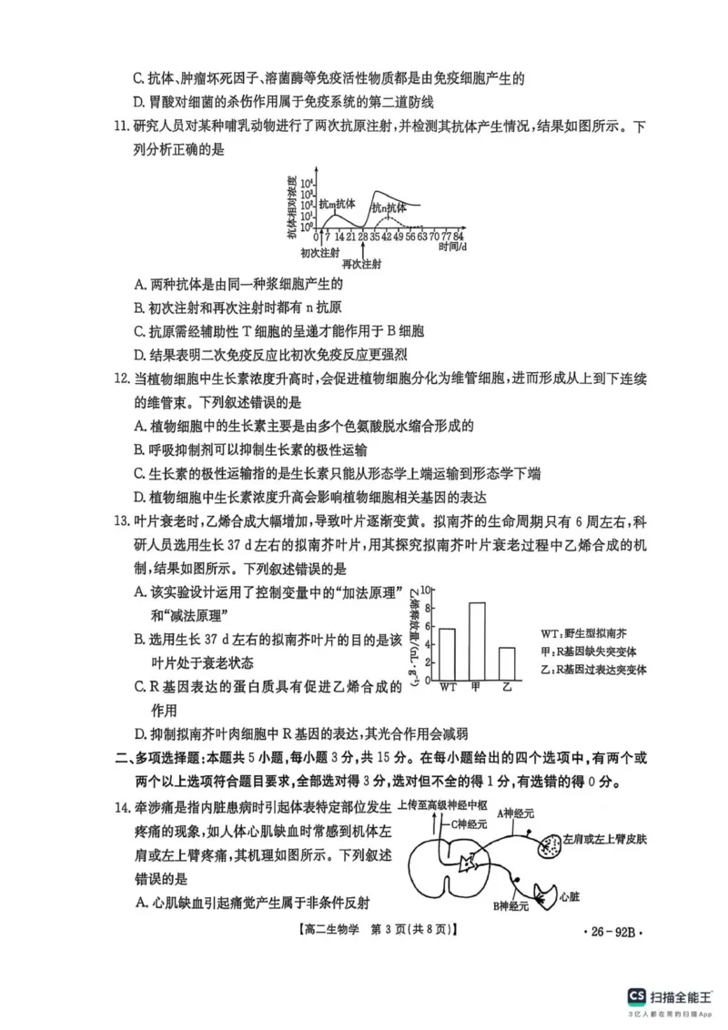 河北省邢台市质检联盟2025-2026学年高二上学期期中考试11月月考生物试题_251205河北省邢台市质检联盟2025-2026学年高二上学期11月期中
