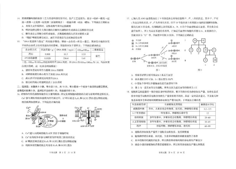青岛市2024年高三一模生物试题_2024年3月_013月合集_2024届山东省青岛市高三年级第一次适应性检测_青岛市2024年高三年级第一次适应性检测（青岛一摸）生物