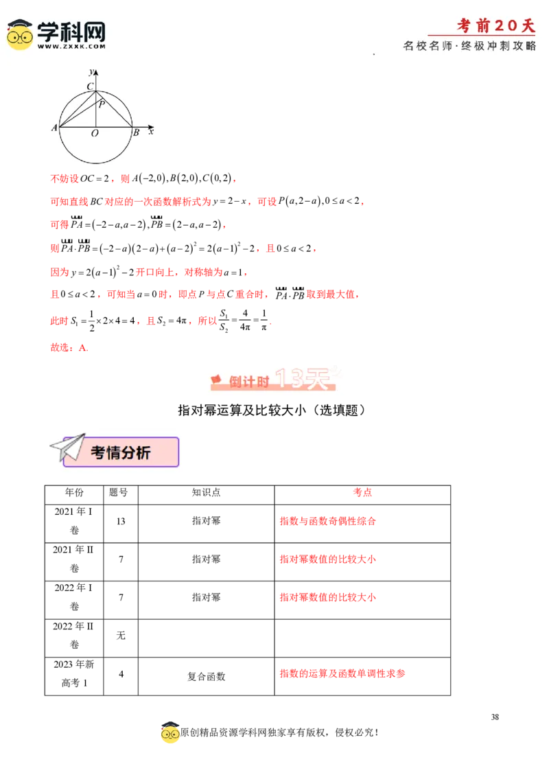 数学（二）-2024年高考考前20天终极冲刺攻略_2024高考押题卷_62024学科网全系列_21学科网高考考前终极攻略_数学-2024年高考考前20天终极冲刺攻略
