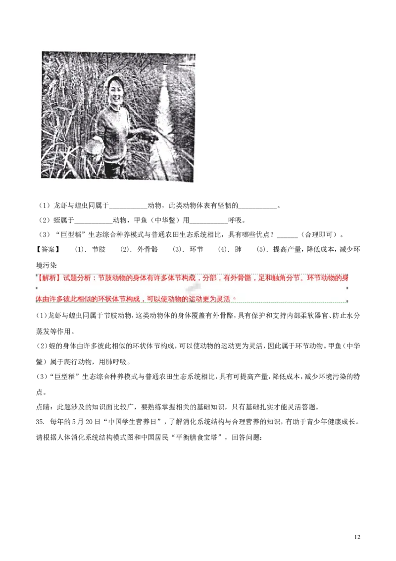 湖南省娄底市2018年中考生物真题试题（含解析）_8.生物中考真题2015-2024年_2018年全国中考生物141份