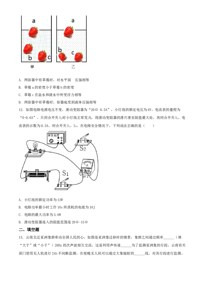 2021年辽宁省铁岭、葫芦岛市中考物理试题（原卷版.）_中考真题_4.物理中考真题2015-2024年_地区卷_辽宁物理_辽宁物理_葫芦岛物理17-22