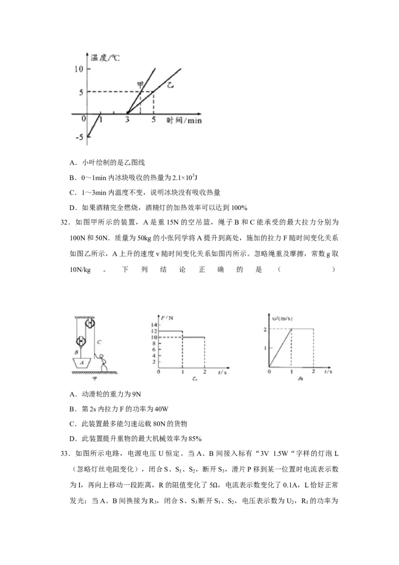 成都市2020年中考物理试题及答案(word版)_中考真题_4.物理中考真题2015-2024年_地区卷_四川省_成都物理08-22