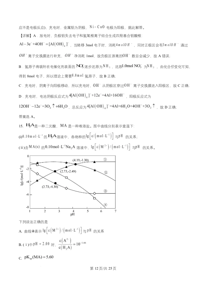 2025年高考化学试卷（四川卷）（解析卷）_四川历年高考真题2008-2025_Word版_2008-2025&middot;（四川）化学高考真题
