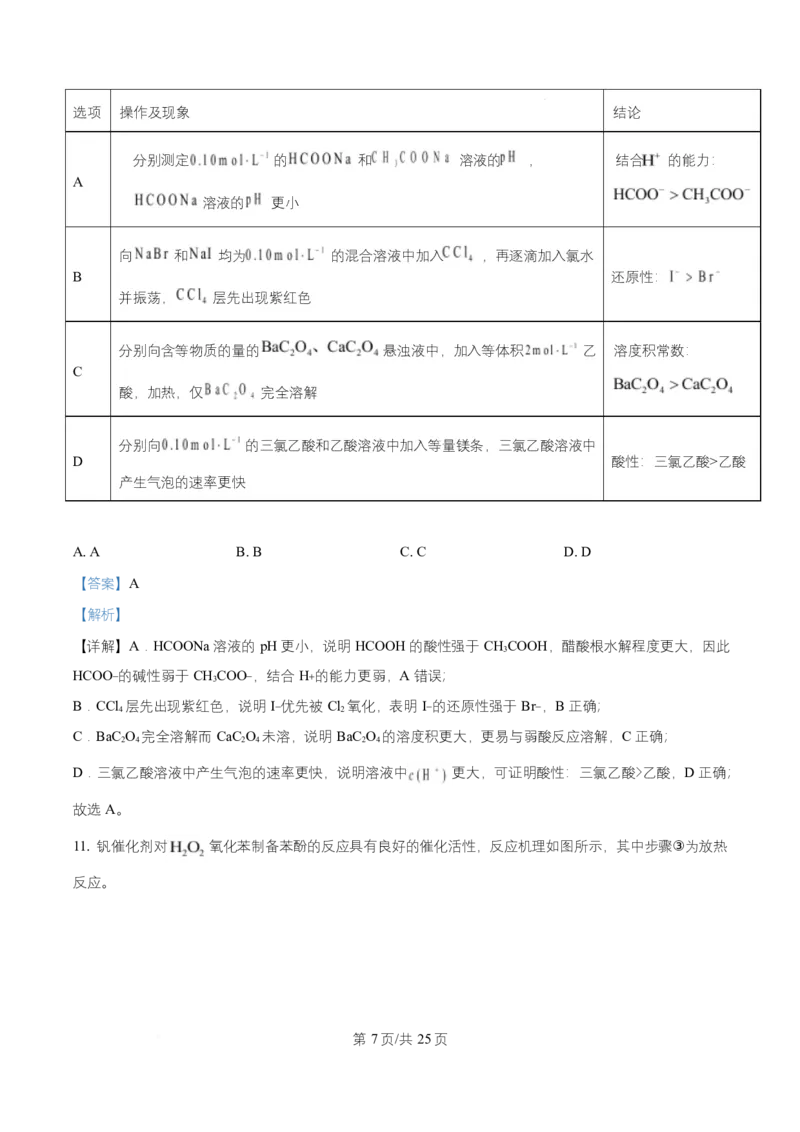 2025年高考化学试卷（四川卷）（解析卷）_四川历年高考真题2008-2025_Word版_2008-2025&middot;（四川）化学高考真题