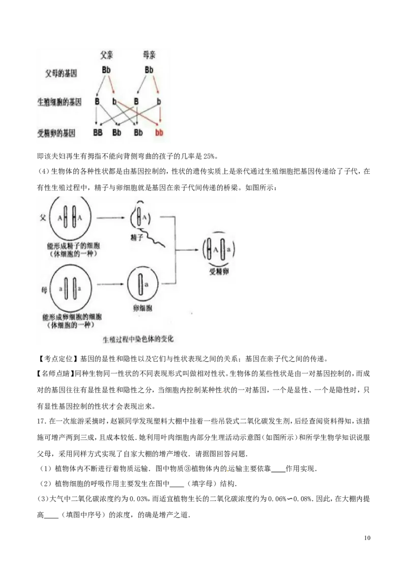 河北省2017年中考生物真题试题（含解析）_8.生物中考真题2015-2024年_2017年全国中考生物124份