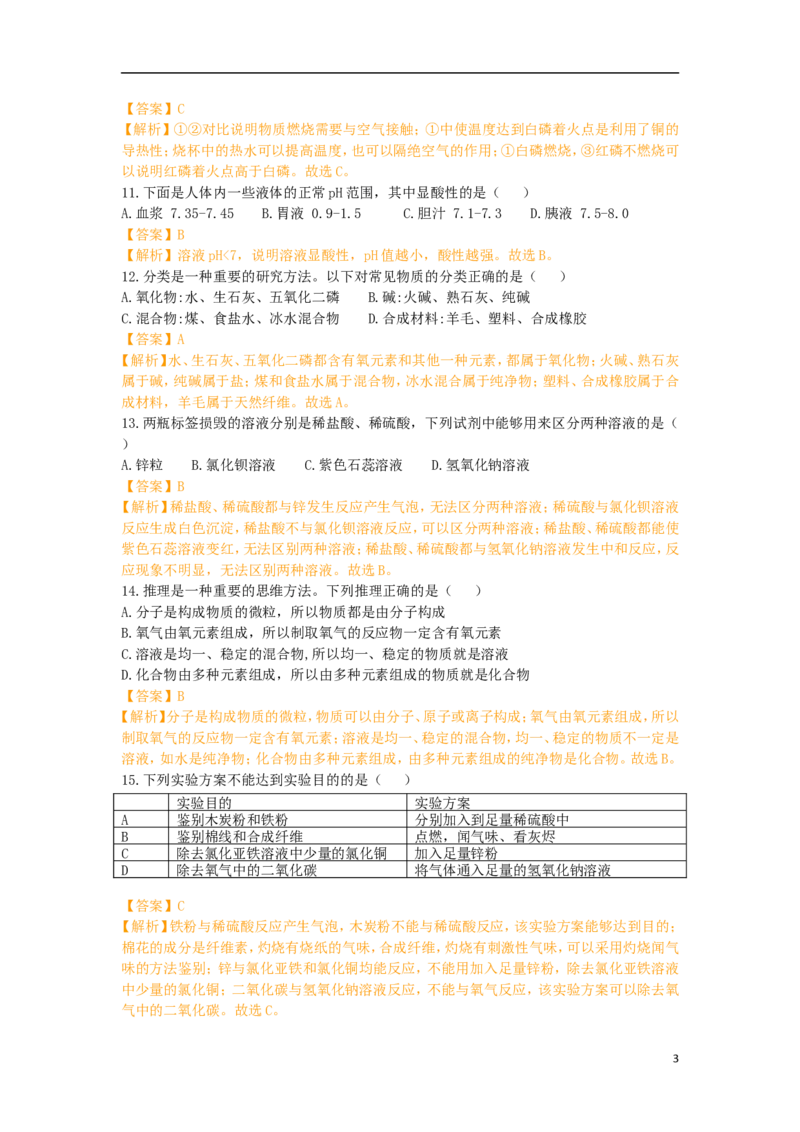 山东省德州市2019年中考化学真题试题（含解析）_中考真题_5.化学中考真题2015-2024年_2019中考真题卷（140份）