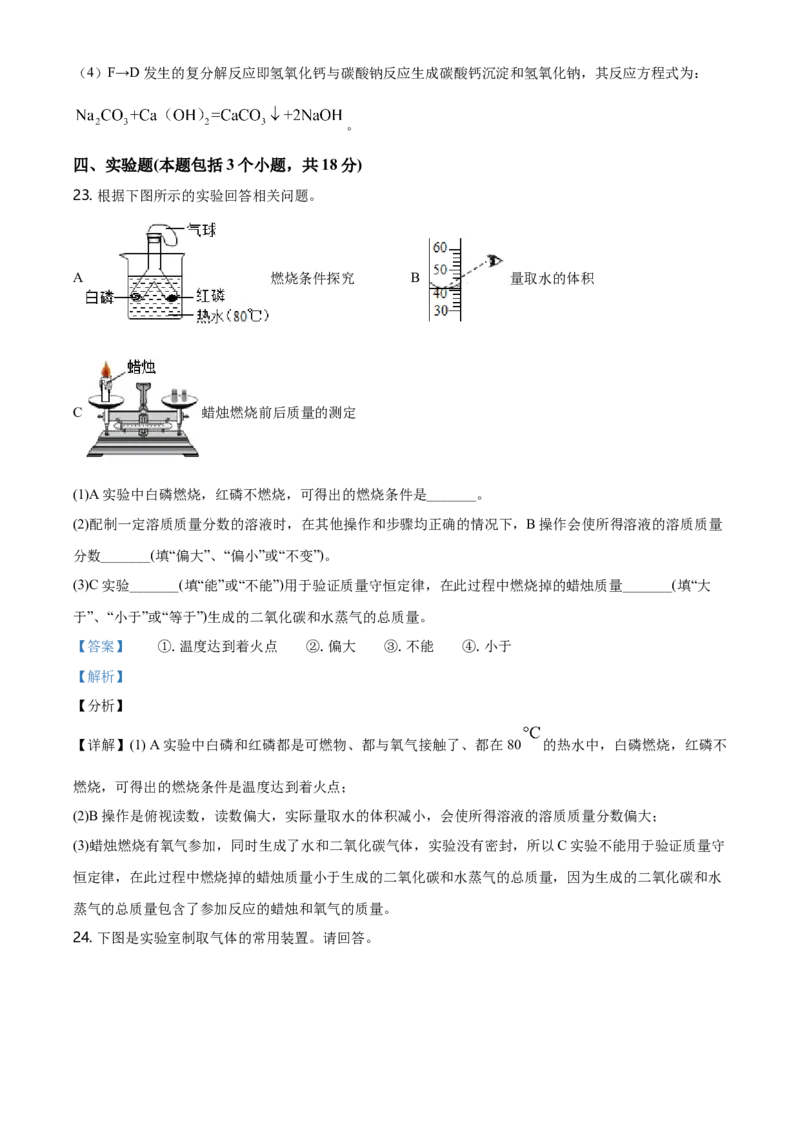 2021年辽宁省抚顺市、铁岭市中考化学试题（解析版.）_中考真题_5.化学中考真题2015-2024年_地区卷_辽宁化学_辽宁化学_抚顺化学2015-22