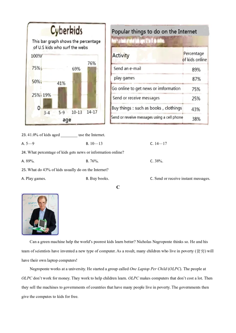2021年湖南省永州市中考英语试题及解析_中考真题_3.英语中考真题2015-2024年_地区卷_湖南省_湖南永州英语12-22