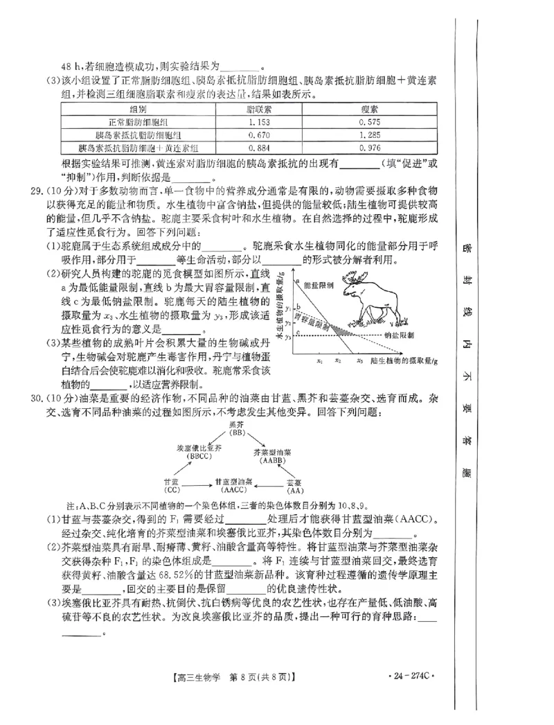 驻马店市2023-2024学年度第一学期期终考试高三生物试题_2024年2月_01每日更新_03号_2024届河南省驻马店市高三上学期期末考试_河南省驻马店市2024届高三上学期期末考试生物