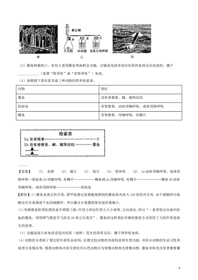 浙江省绍兴市2018年中考科学（生物部分）真题试题（含解析）_8.生物中考真题2015-2024年_2018年全国中考生物141份