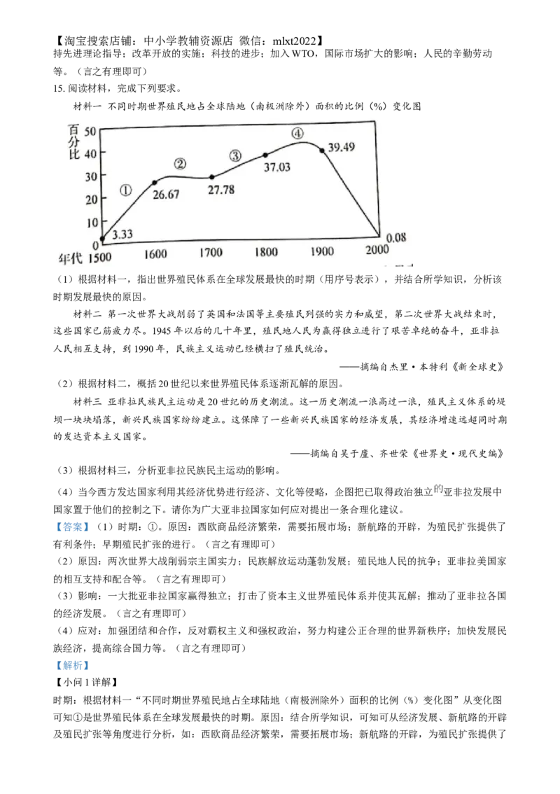 精品解析：2024年四川省眉山市中考文科综合试题-初中历史（解析版）_6.历史中考真题2015-2024年_2024年中考历史真题_精品解析：2024年四川省眉山市中考文科综合试题-初中历史
