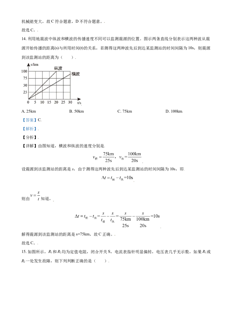 安徽省2021年中考物理试题（解析版）_中考真题_4.物理中考真题2015-2024年_2021中考物理真题42份_2021安徽