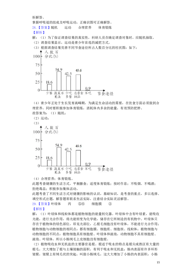 湖南省长沙市2019年中考生物真题试题（含解析）_8.生物中考真题2015-2024年_2019年全国中考生物92份