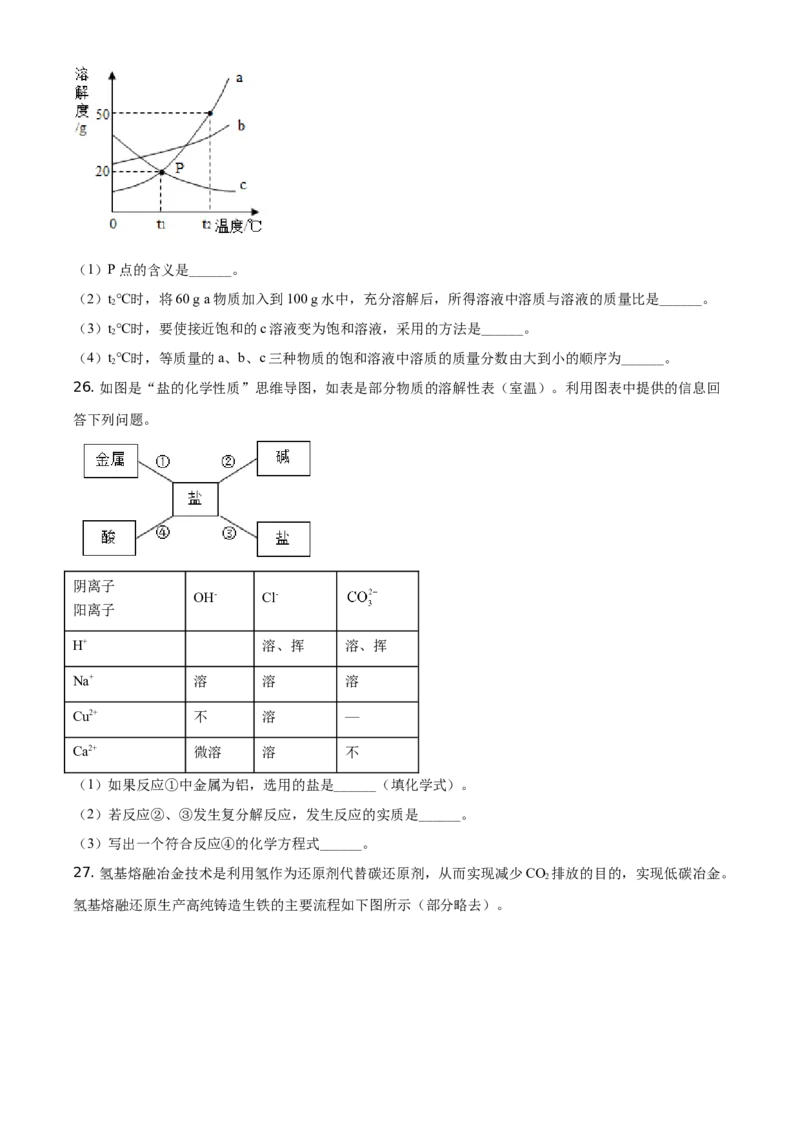 山东省临沂市2021年中考化学试题（原卷版）_中考真题_5.化学中考真题2015-2024年_地区卷_山东省_临沂化学08-21