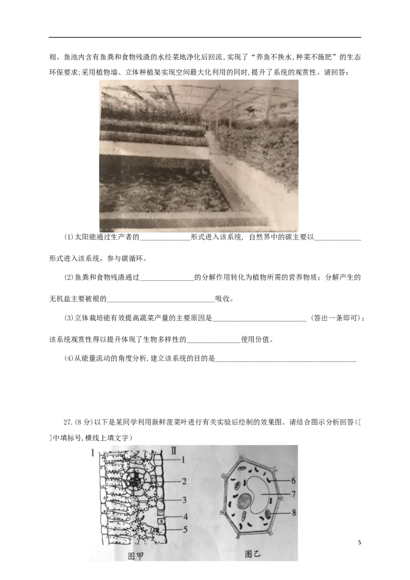 山东省潍坊市2018年中考生物真题试题（含答案）_8.生物中考真题2015-2024年_2018年全国中考生物141份