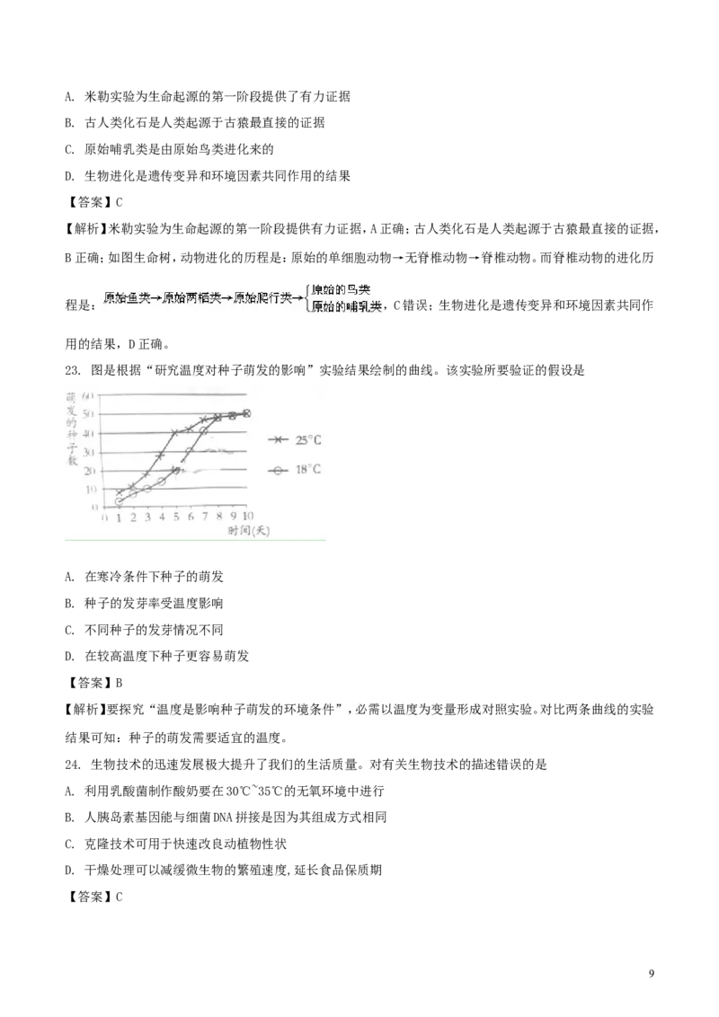 山东省潍坊市2018年中考生物真题试题（含解析）_8.生物中考真题2015-2024年_2018年全国中考生物141份