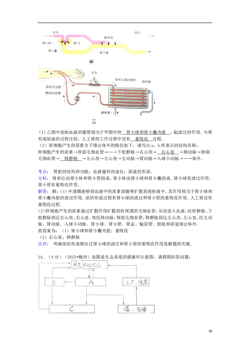广东省梅州市2015年中考生物真题试题（含解析）_8.生物中考真题2015-2024年_2015年全国中考生物74份