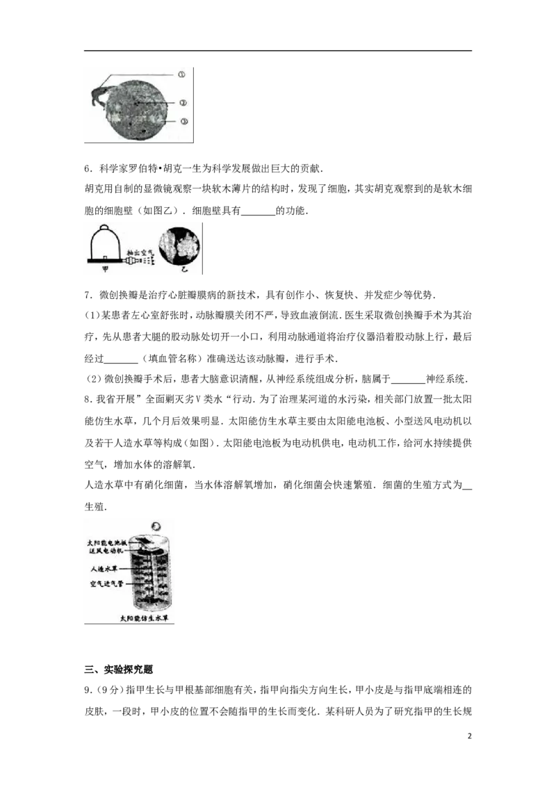 浙江省温州市2017年中考生物真题试题（含解析）_8.生物中考真题2015-2024年_2017年全国中考生物124份
