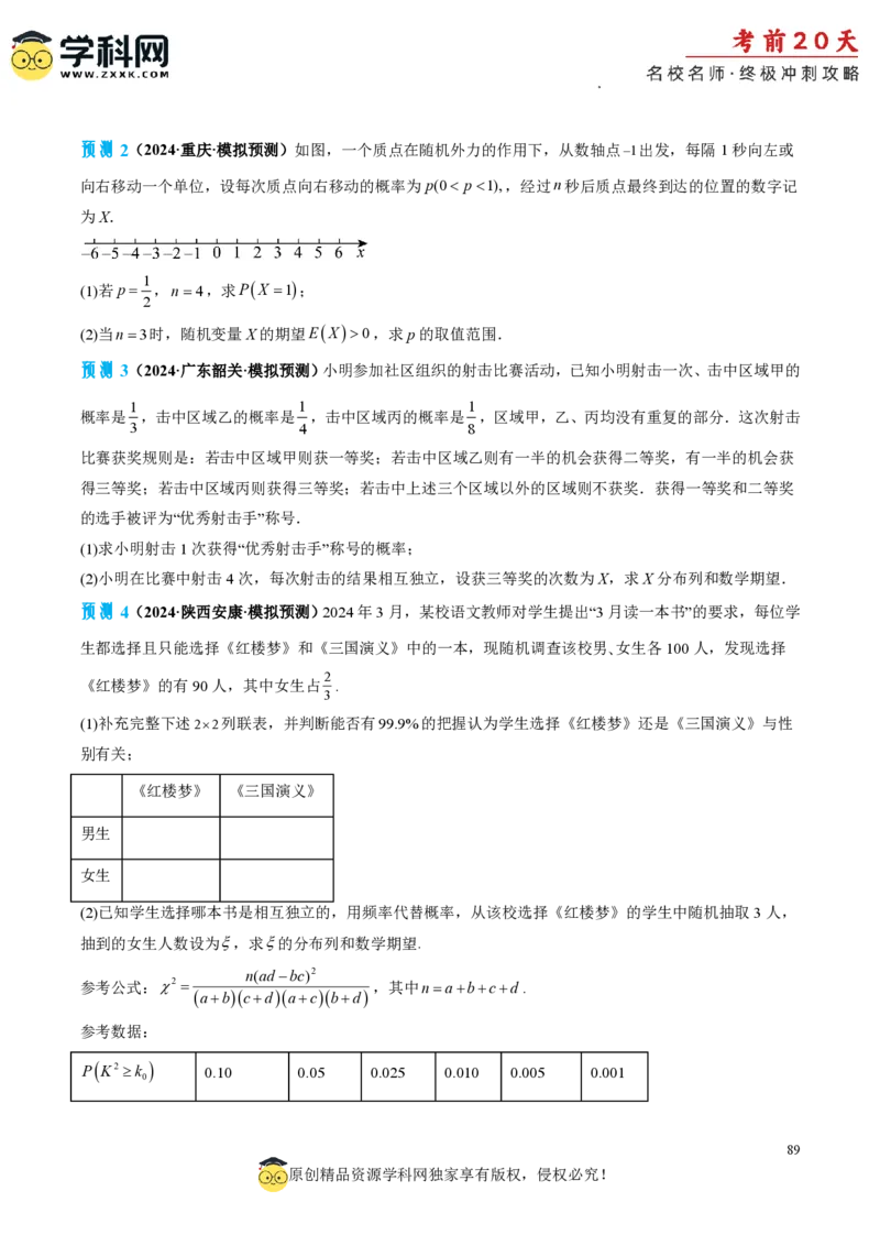 数学（三）-2024年高考考前20天终极冲刺攻略_2024高考押题卷_62024学科网全系列_21学科网高考考前终极攻略_数学-2024年高考考前20天终极冲刺攻略