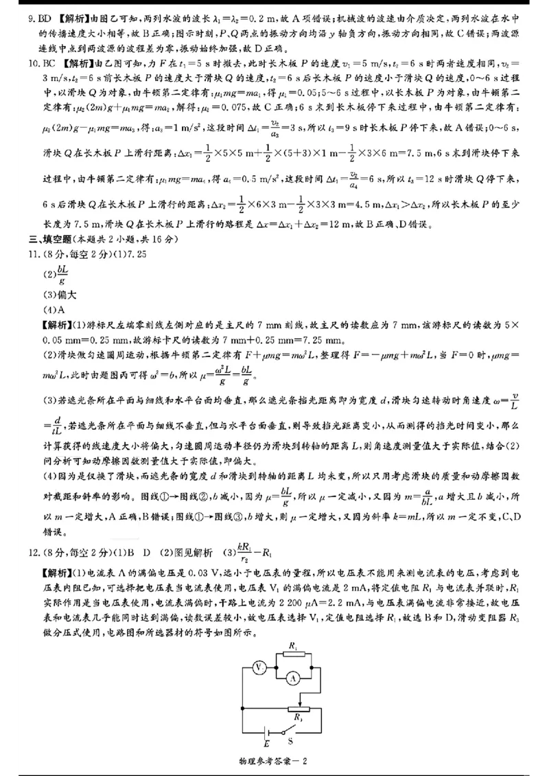 长郡十八校二-物理(1)_2024年4月_024月合集_2024届湖南长郡十八校新高考教研联盟高三第二次联考