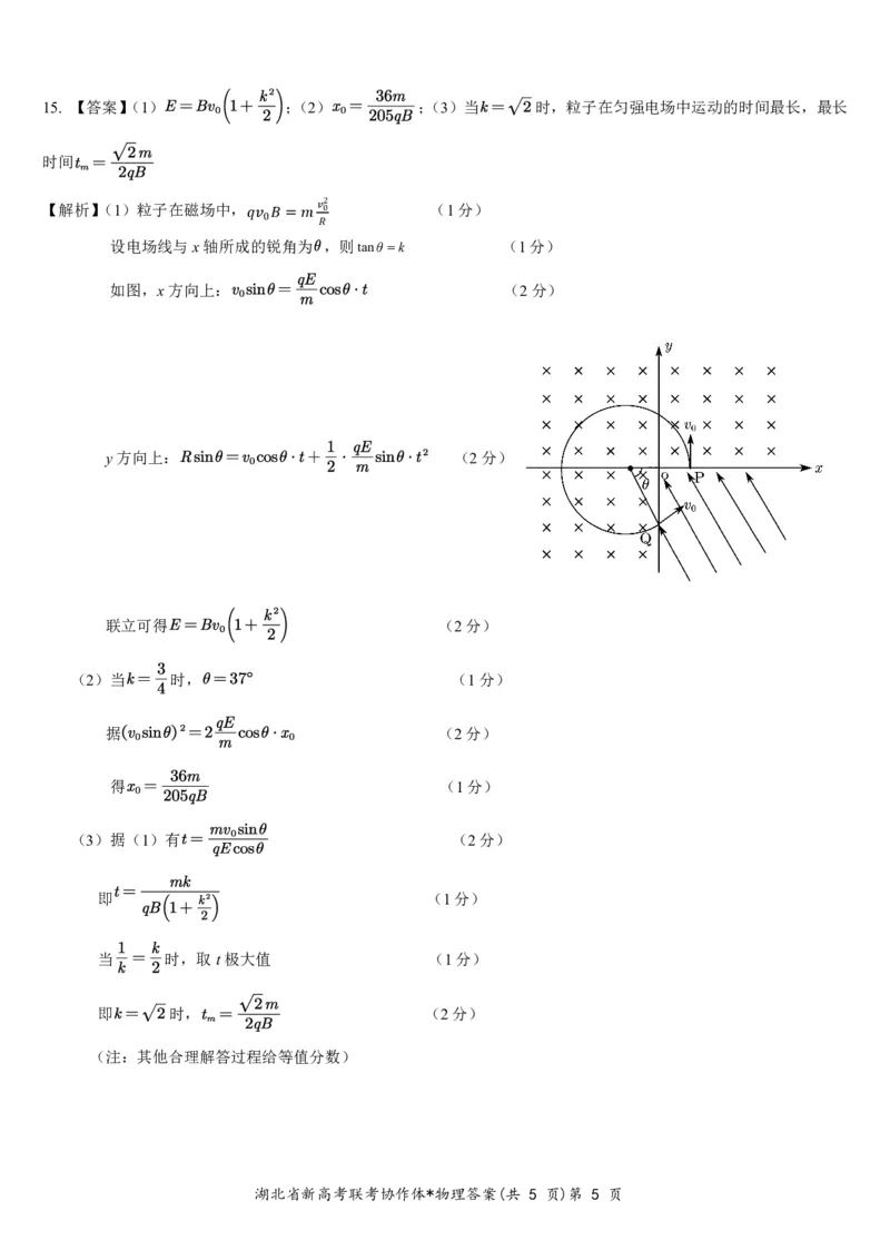 预约2024年新高考联考协作体高三2月收心考试-物理试题答案_2024年2月_01每日更新_19号_2024届湖北省新高考联考协作体高三下学期2月收心考试