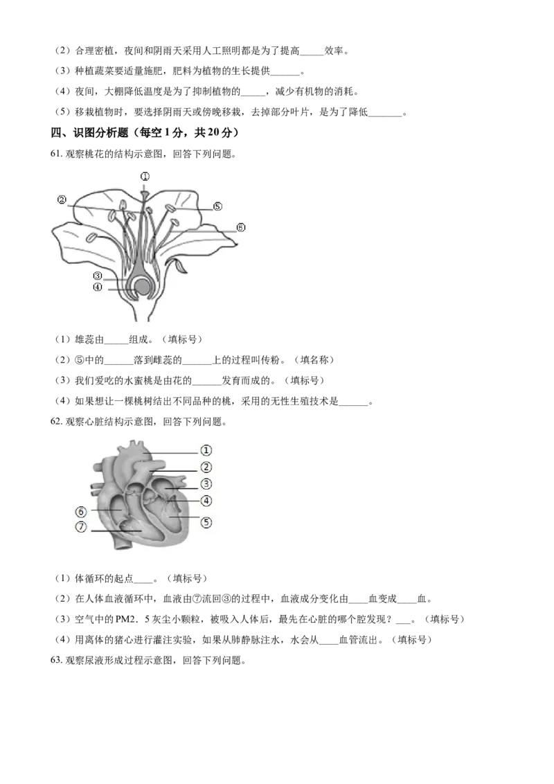 精品解析：黑龙江省龙东地区2021年中考生物试题（原卷版）_8.生物中考真题2015-2024年_2021中考生物真题64份_2021黑龙江_精品解析：黑龙江省龙东地区2021年中考生物试题