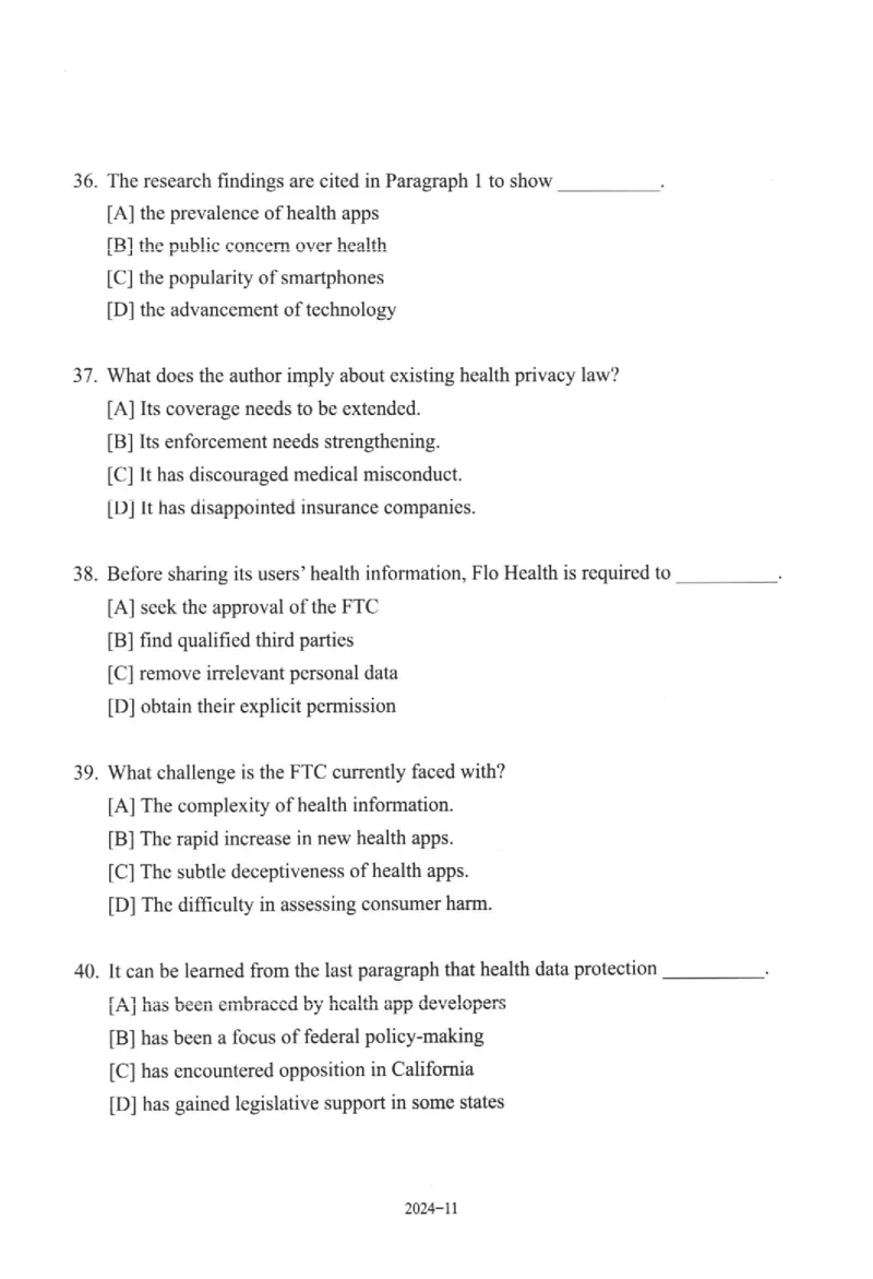2024年考研英语二真题可复制搜索查词_考研（英语一二）历年真题_考研英语（二）历年真题&mdash;&mdash;1980-2025_❤️2.2010-2025年考研英语二真题及解析_01、真题部分_WORD版本