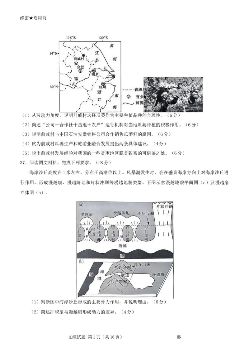 2024届河南省名校联盟高三下学期5月联考（三模）文综试题+答案_2024年5月_01按日期_28号_2024届河南省新未来高三年级5月联考_河南省2024年普通金科新未来2024届高三年级5月联考文综