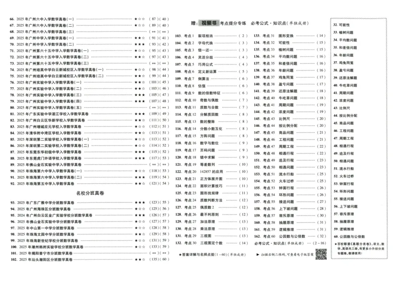 A32026小升初广东重点名校入学分班真卷数学_2026广东小升初真题试卷_2026小升初真题试卷数学