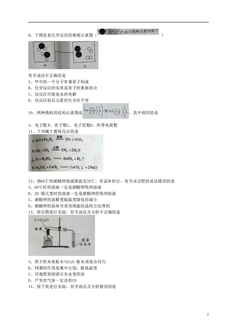 四川省成都市2015年中考化学真题试题（含答案）_中考真题_5.化学中考真题2015-2024年_2015中考真题卷（162份）