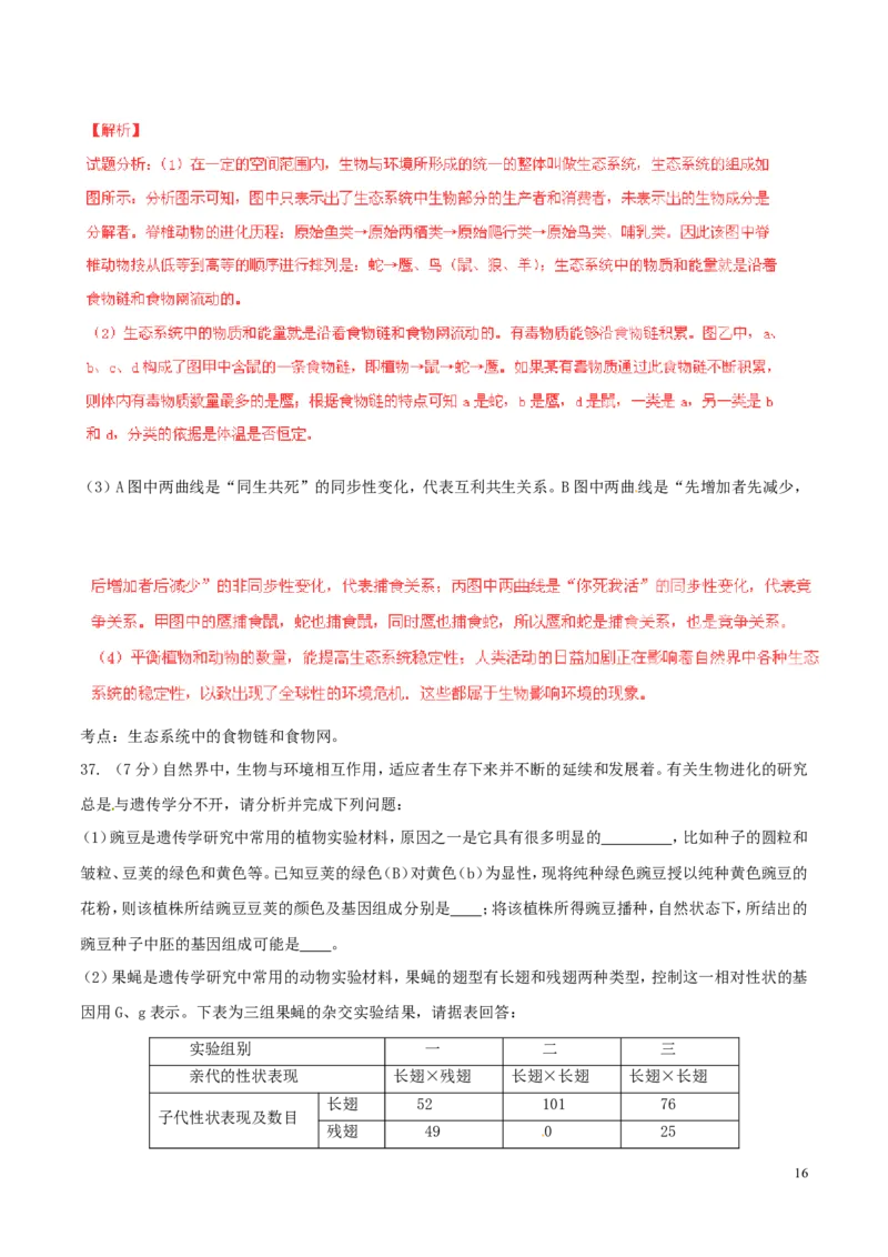 山东省青岛市2016年中考生物真题试题（含解析）_8.生物中考真题2015-2024年_2016年全国中考生物74份