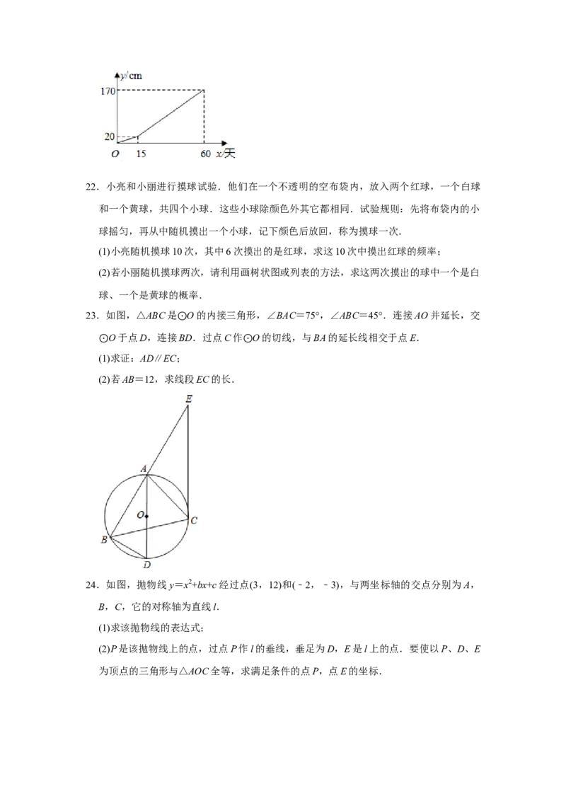 2020年陕西省中考数学试题及答案_中考真题_2.数学中考真题2015-2024年_地区卷_陕西数学08-22（陕西省统一试卷）