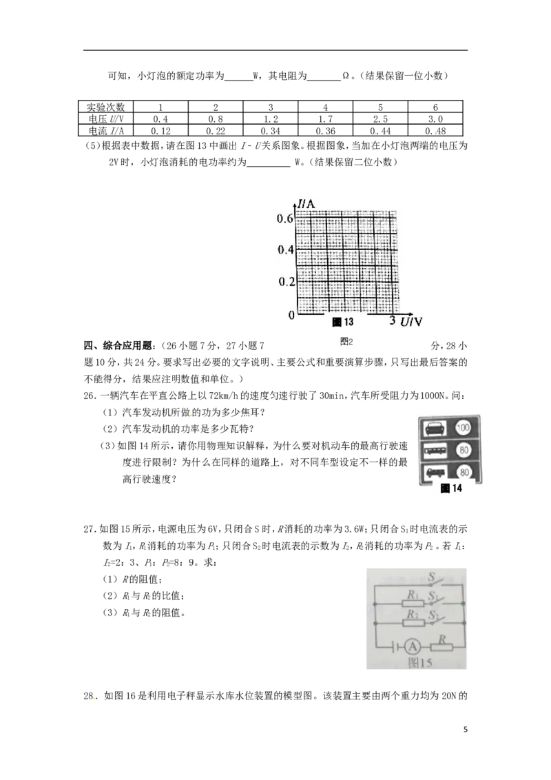 广西玉林市、防城港市2015年中考物理真题试题（含解析）_中考真题_4.物理中考真题2015-2024年_2015年中考物理真题165份