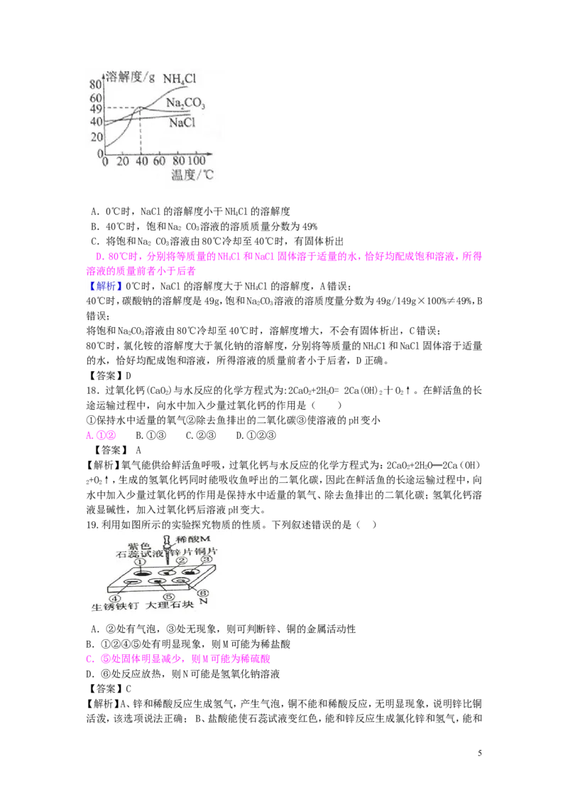 江苏省常州市2018年中考化学真题试题（含解析）_中考真题_5.化学中考真题2015-2024年_2018中考真题卷（277份）