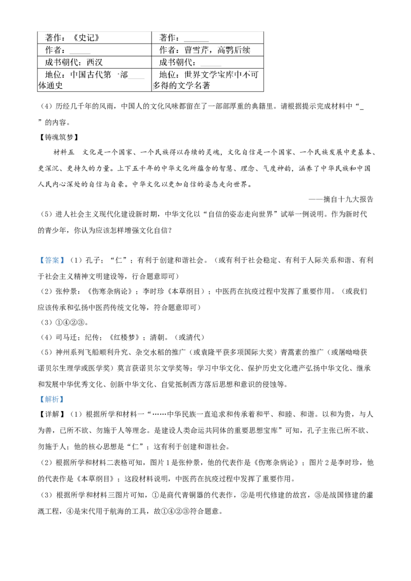 精品解析：山东省滨州市2020年中考历史试题（解析版）_6.历史中考真题2015-2024年_2020历史真题79份_2020年中考真题精品解析历史（山东滨州卷）精编word版