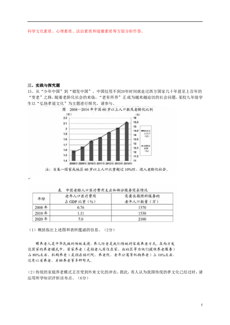 江苏省盐城市2015年中考政治真题试题（含解析）_7.政治中考真题2015-2024年_2015年全国中考政治113份