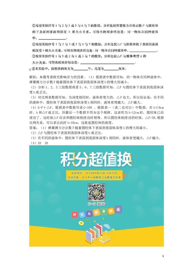 上海市2019年中考物理真题试题（含解析）_中考真题_4.物理中考真题2015-2024年_2019年中考物理真题175份