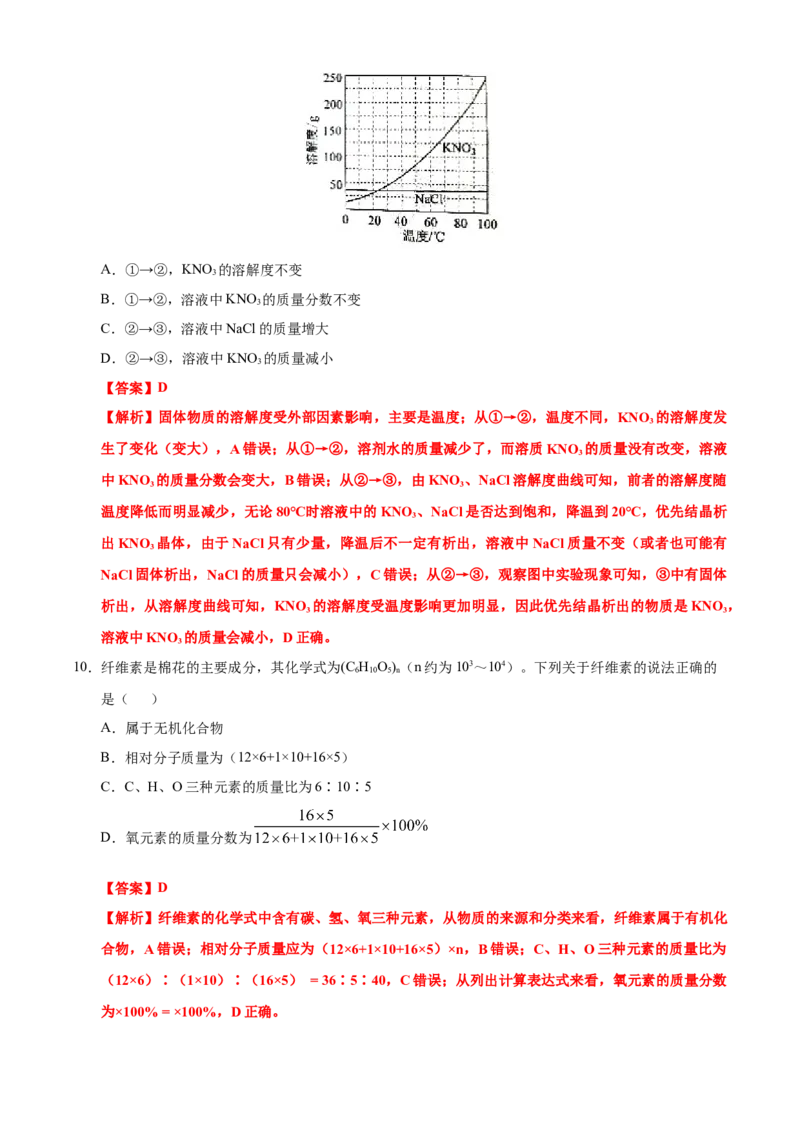 广东省广州市2021年初中学业水平考试化学试题（解析版）_中考真题_5.化学中考真题2015-2024年_2021年中考化学真题（83份）_广州化学