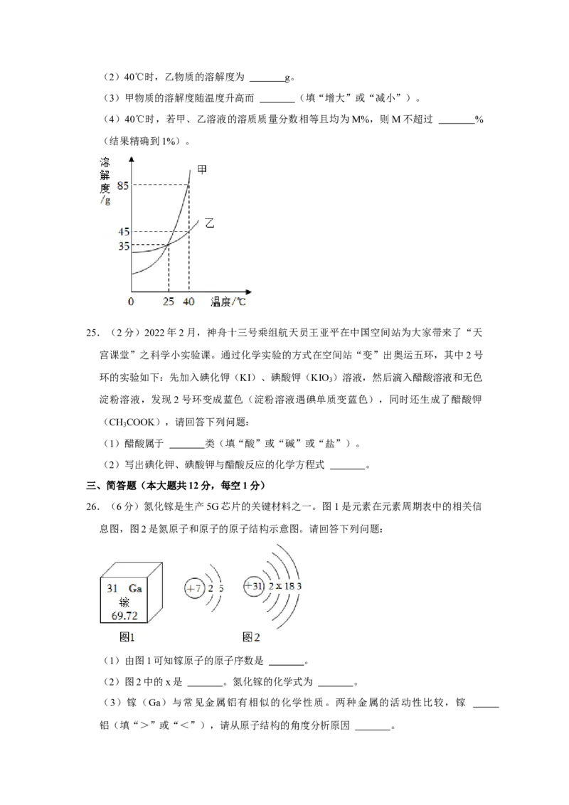 2022年广西柳州市中考化学真题（空白卷）_中考真题_5.化学中考真题2015-2024年_地区卷_广西省_柳州中考化学10-22